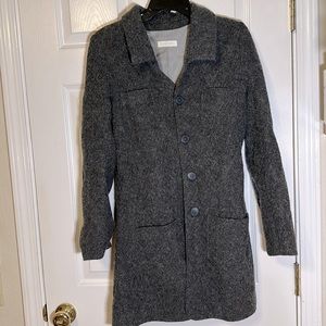 Nina Ricci alpaca and wool coat in charcoal grey sz 38